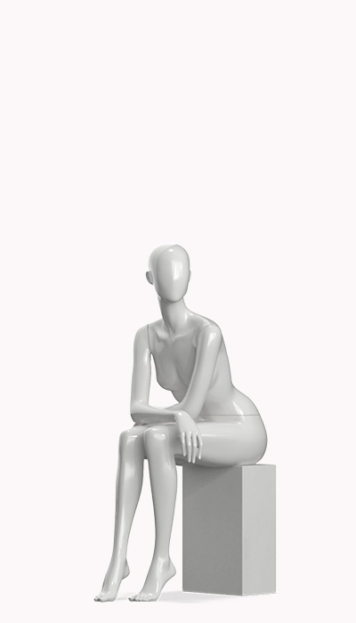 Blend pose of a female mannequin sitting down