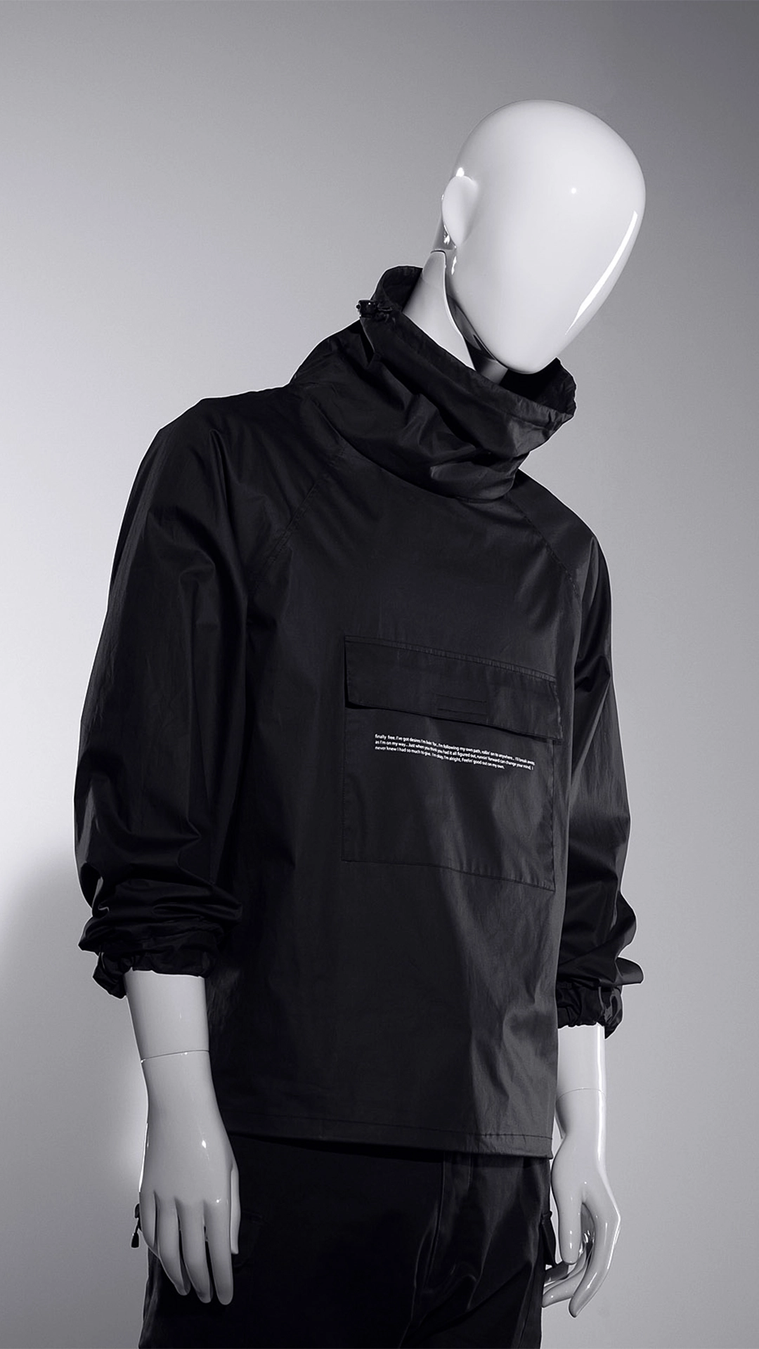a male mannequin from the blend mannequin standing in black clothes