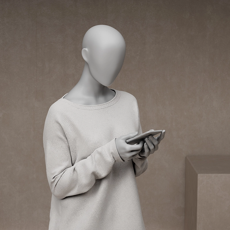 abstract female mannequin holding a phone from the untitled collection